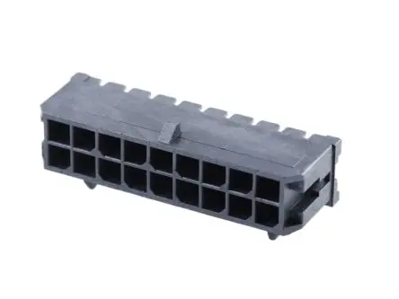Molex 43045 Leiterplattenleiste gewinkelt, 18-polig / 2-reihig, Raster 3 mm Raster Durchsteckmontage, Leistung,