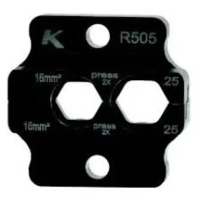 Produktfoto 1 von Klauke R50 Crimp-Backe, 6 - 25 mm² Schwarz, 3 Ports, Crimp-Backe
