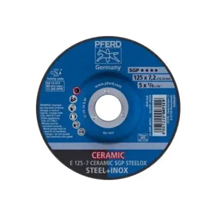 Produktfoto 1 von PFERD Rüggeberg France Schleifscheibe Keramik, 125 mm x 22.23 mm, 1220 U/min