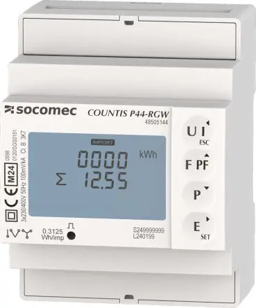 Produktfoto 1 von Socomec Countis P44-RGW Energiemessgerät LCD Elektronik / 3-phasig Impulsausgang