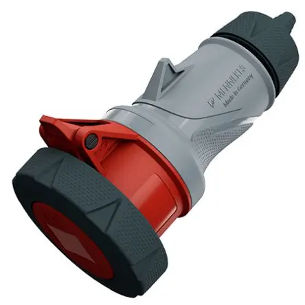 MENNEKES PowerTOP Xtra G Netzstecker Anthrazit, Schwarz, Blau, Fehgrau 5P, 400V, Kabel 180° IP67, IP69 32A