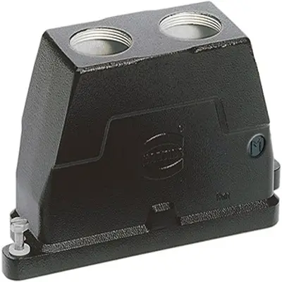 Produktfoto 1 von HARTING Han HPR Haube Schraubbefestigung, Kabel 24B Haube für obere Kabeleinführung, IP65, IP68, IP69, IPx9K