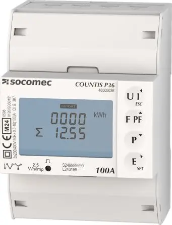 Produktfoto 1 von Socomec Countis P36 Energiemessgerät LCD Elektronik / 3-phasig Impulsausgang