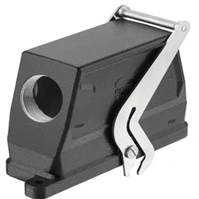Produktfoto 1 von HARTING Han HPR Haube Feststellbar 1, Kabel 24B Haube für seitliche Kabeleinführung, IP65, IP68, IP69, IPx9K