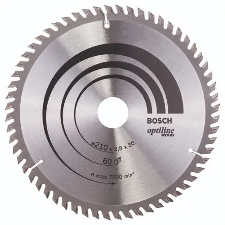 Produktfoto 1 von Bosch 60 Hartmetall Holz Kreissägeblatt, Ø 210 mm 1