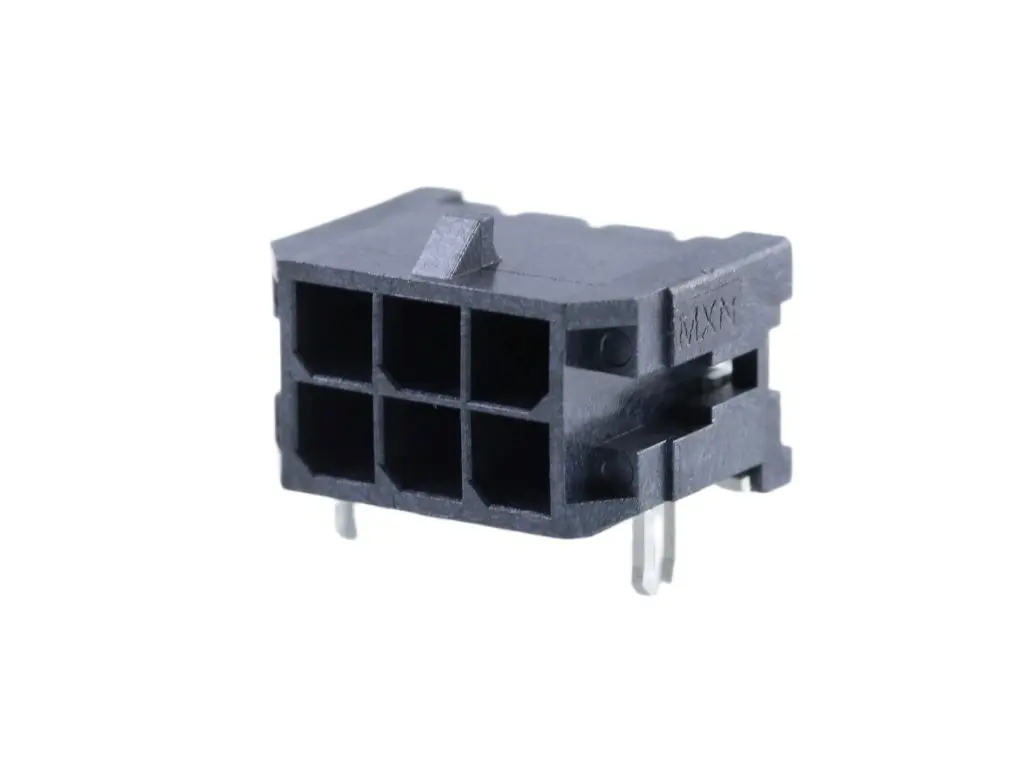 Produktfoto 1 von Molex 43045 Leiterplattenleiste gewinkelt, 6-polig / 2-reihig, Raster 3 mm SMD, Kabel-Platine, Ummantelt