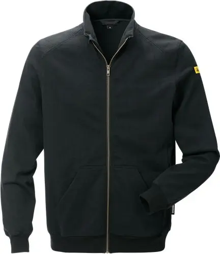 Produktfoto 1 von Fristads 121675 Herren Sweatshirt, Leitfähiges Gewebe, Baumwolle, Polyester Schwarz Reißverschluss, Größe L