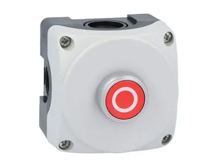 Produktfoto 1 von Lovato Bündig LPZP1B8102 Steuerstation-Schalter 1 Öffner Rot Polycarbonat, IP66, IP67, IP69K Polycarbonat Grau O