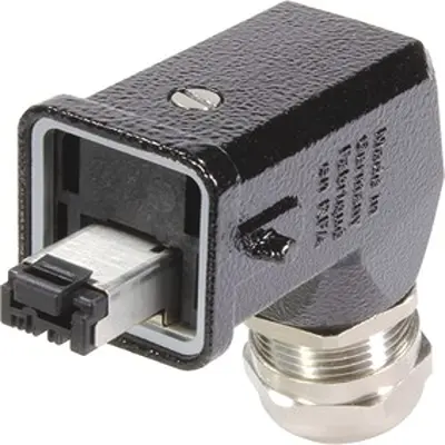 Produktfoto 1 von HARTING RJ Industrial Stecker Cat.5 Ethernet-Steckverbinder, 1-Port 4-polig 360°-Schirmung Kabel Abgewinkelt