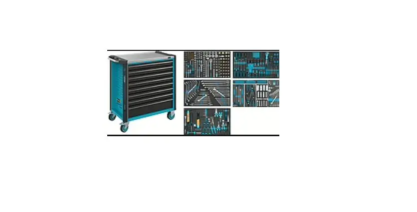 Produktfoto 1 von HAZET Stahl Werkzeugwagen, Typ Werkzeugwagen 8 Schubladen mit Rädern, 1020 mm x 518 mm x 959 mm