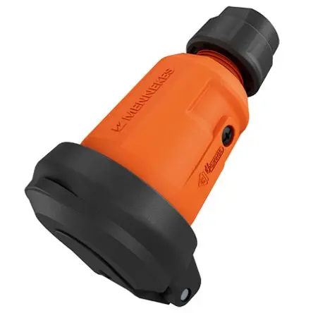 Produktfoto 1 von MENNEKES SCHUKO Anschluss Schwarz, Orange 2P+PE, 230V, Kabel Gerade IP54 16A