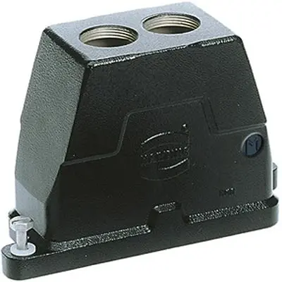Produktfoto 1 von HARTING Han HPR Haube Schraubbefestigung, Kabel 10B Haube für obere Kabeleinführung, IP65, IP68, IP69, IPx9K