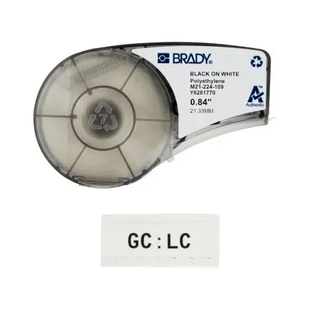 Produktfoto 1 von Brady Beschriftungsband Schwarz für M210, M210-LAB, M211 auf Weiß 16 ft 0.84 Zoll 0.84 Zoll