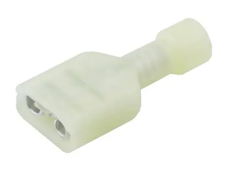 Produktfoto 1 von Molex 19003 Crimp-Anschlussklemme, Gelb, Isoliert, 6.35 x 0.81 mm, Buchse, 26 AWG min, 24 AWG