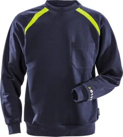 Produktfoto 1 von Fristads 100581 Herren Sweatshirt, 2 % antistatische Fasern, 38 % Baumwolle, 60 % Modacryl Marine, Größe 2XL