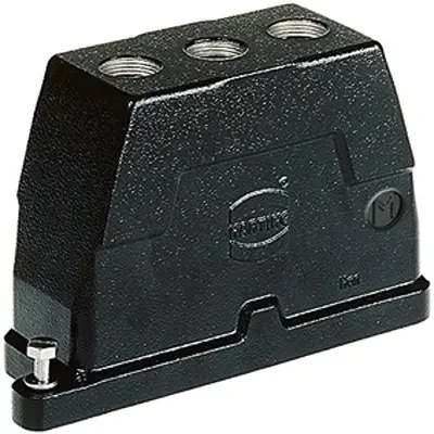 Produktfoto 1 von HARTING Han HPR Haube Schraubbefestigung, Kabel 24B Haube für obere Kabeleinführung, IP65, IP68, IP69, IPx9K