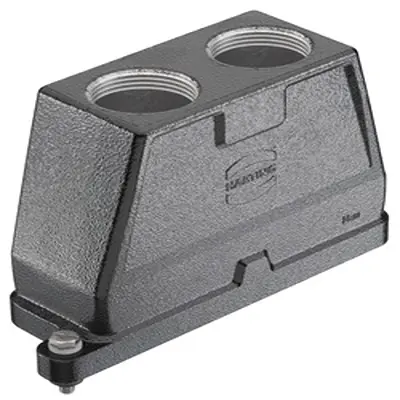 Produktfoto 1 von HARTING Han HPR Haube Schraubbefestigung, Kabel 24B Haube für obere Kabeleinführung, IP65, IP68, IP69, IPx9K