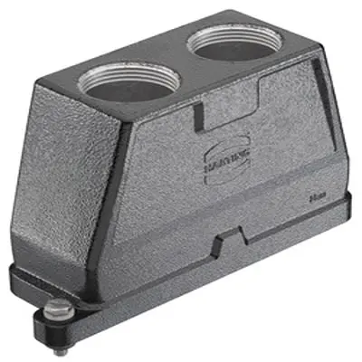 Produktfoto 1 von HARTING Han HPR Haube Schraubbefestigung, Kabel 24B Haube für obere Kabeleinführung, IP65, IP68, IP69, IPx9K