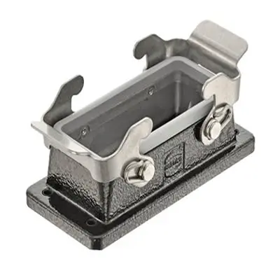 Produktfoto 1 von HARTING Han M Gehäuse mit Schottverschluss Doppelter Hebel 2, Hinten 16B Verriegelungshebel, IP66