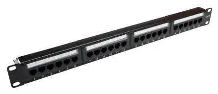 Produktfoto 1 von RS PRO RJ-Rangierfeld Kat. 6 24 Anschl. RJ45 UTP, 1 U, Schwarz