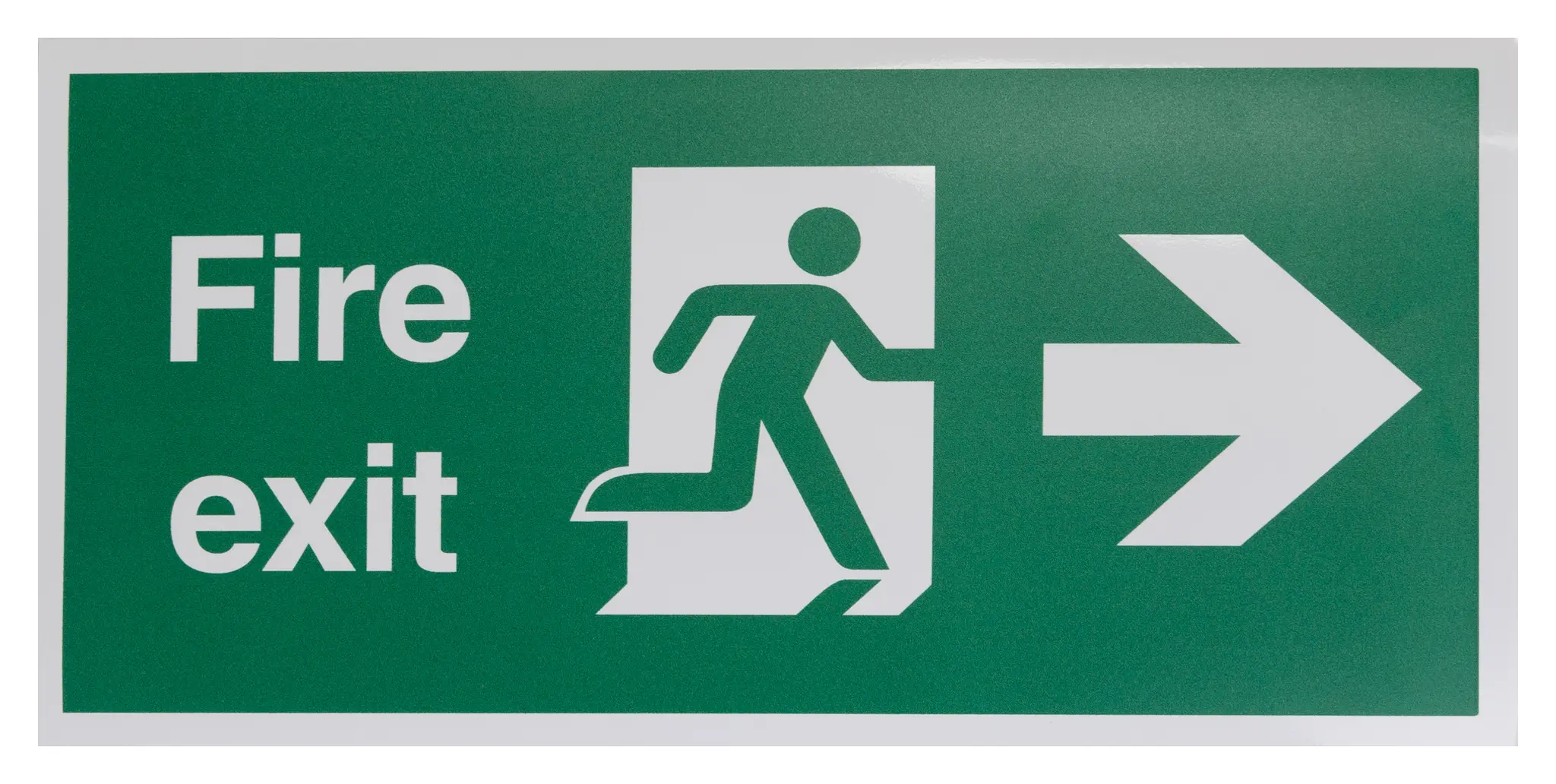 Produktfoto 1 von RS PRO Englisch Polyester FIRE EXIT Weiß Notausgangsschild