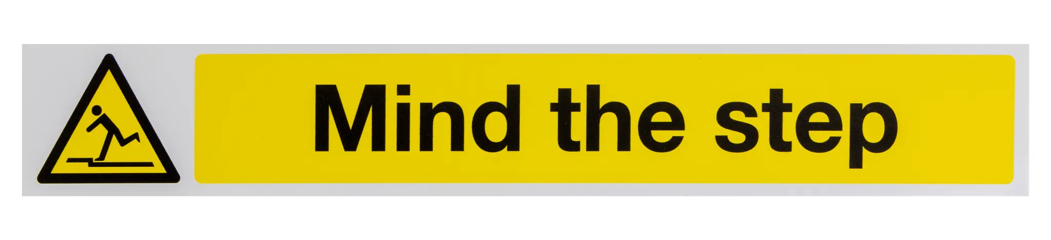 Produktfoto 1 von RS PRO Schild mit Piktogramm: Mind the Step, Polyester Selbstklebend Englisch, B 400 mm, H 60 mm