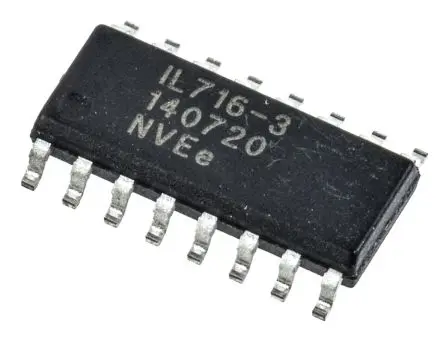 Produktfoto 1 von NVE Hochgeschwindigkeits-Vierkanal-Digitalisolator, 4-Kanal 110 Mbit/s, 2.5 kVrms 3V, 5.5 V 7 V 6 mA 16