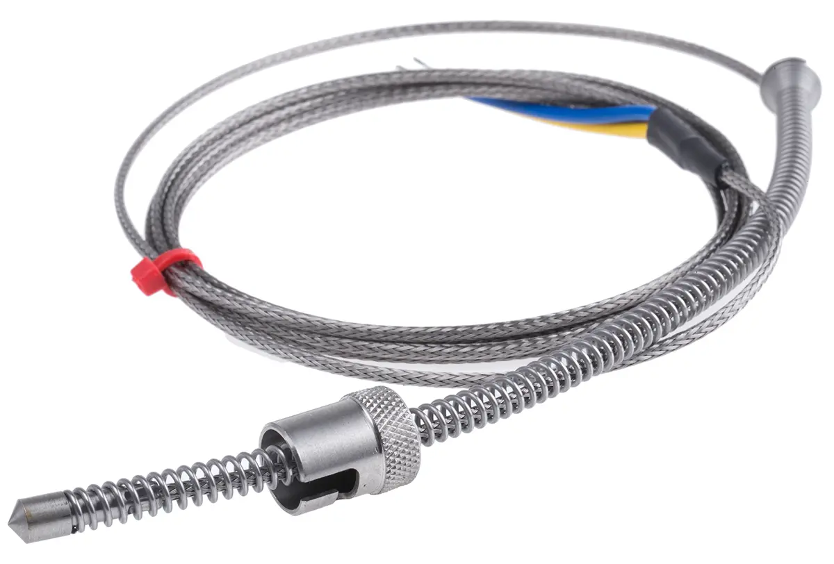 Produktfoto 1 von RS PRO Bajonett-Thermoelement verstellbar Typ J, Ø 6mm x 2m -60°C → +350°C