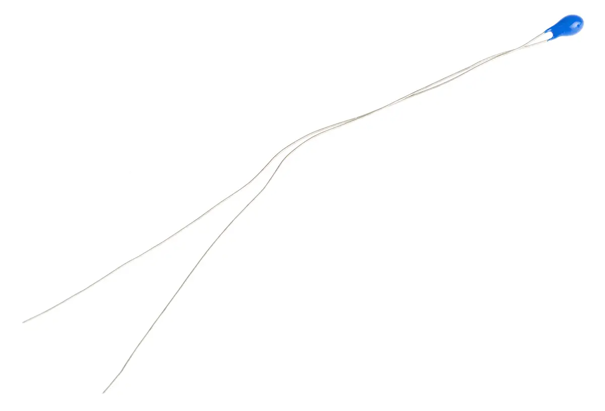 Produktfoto 1 von RS PRO Thermistor 5 kΩ, NTC, 10 s 63.5 mm, -4 %/°C 63.5 mm, Kompensation, Temperaturmessung, Steuerung 2.4 mm, Toleranz