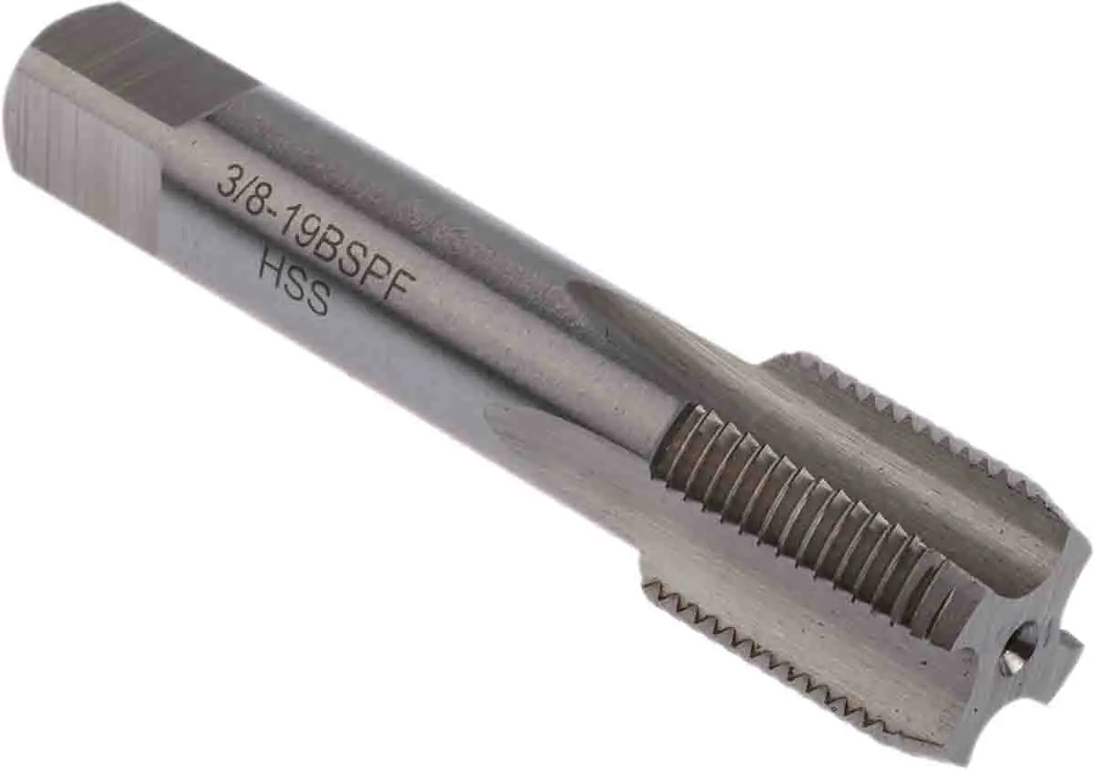 Produktfoto 1 von RS PRO Gewindebohrer Satz HSS Hand, BSPF Gerade Nut, Rechtsgewinde, 2-teilig 3/8 BSPF
