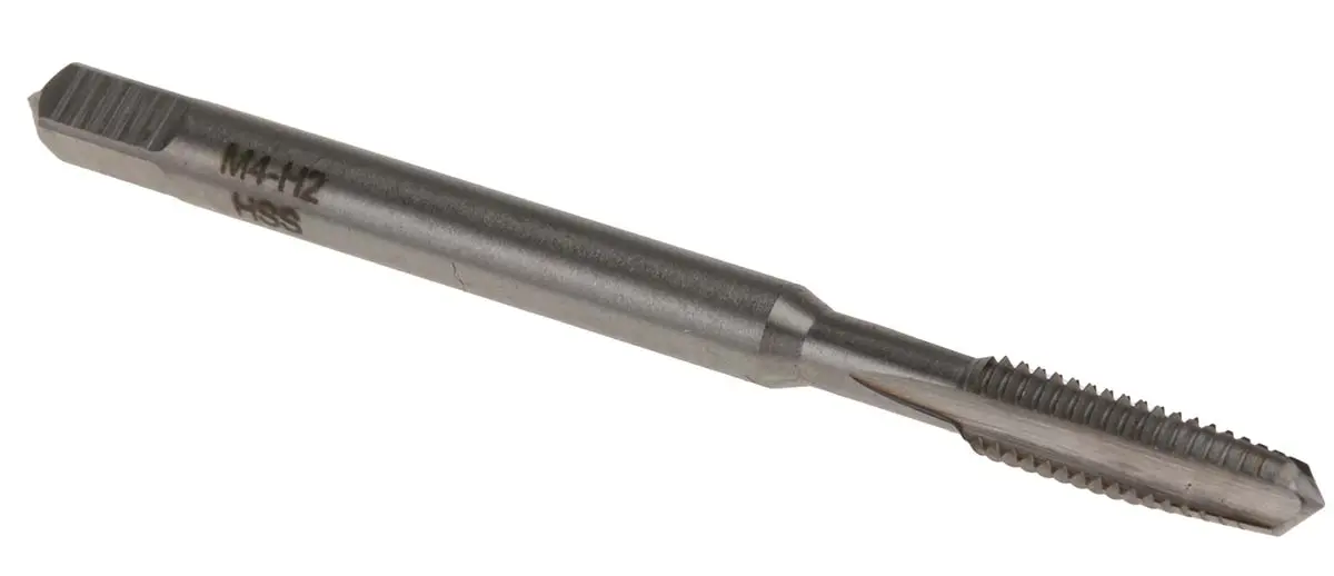 Produktfoto 1 von RS PRO Gewindebohrer HSS Hand, Metrisch, Rechtsgewinde, 1-teilig M4
