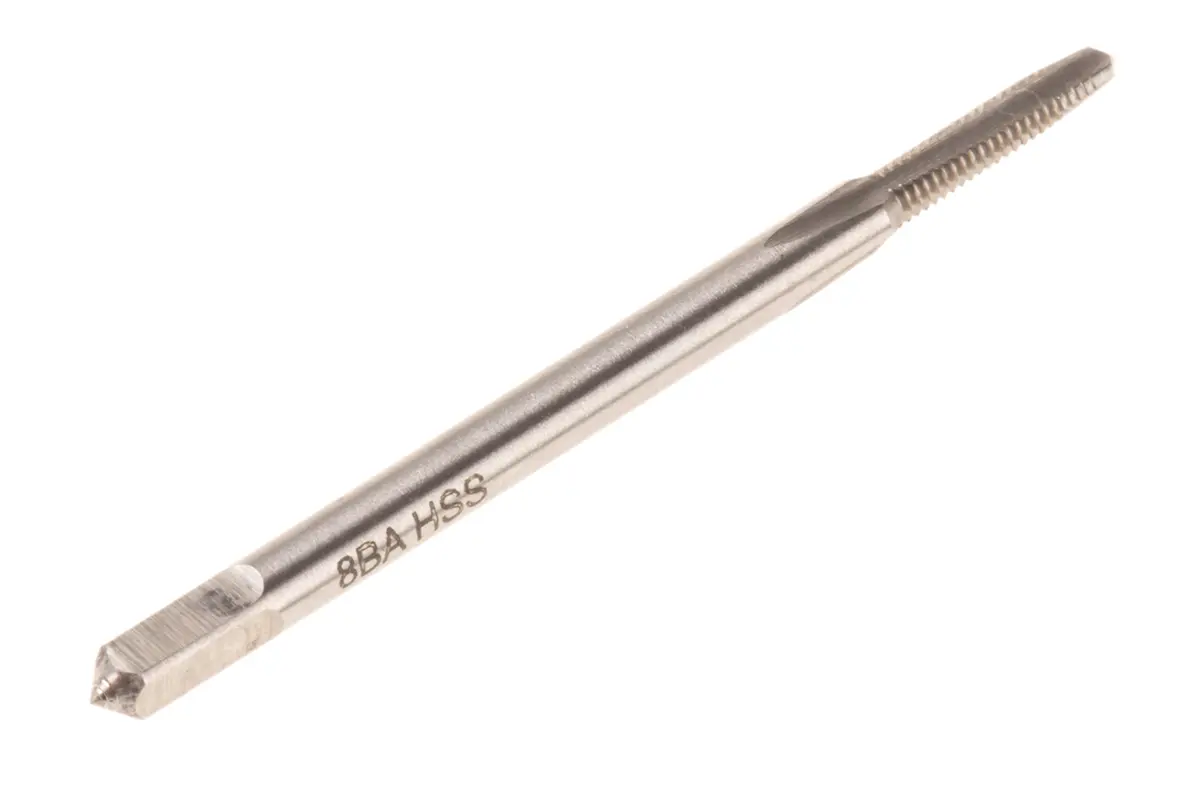 Produktfoto 1 von RS PRO Gewindebohrer Satz HSS Hand, BA Gerade Nut, Rechtsgewinde, 2-teilig 8 BA