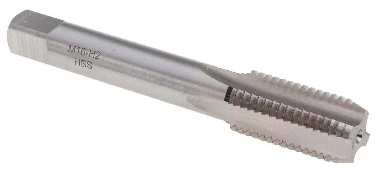 Produktfoto 1 von RS PRO Gewindebohrer Satz HSS Hand, Metrisch Gerade Nut, Rechtsgewinde, 2-teilig M16