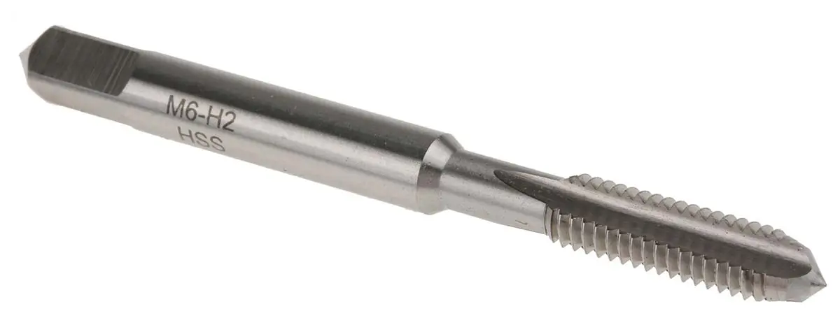 Produktfoto 1 von RS PRO Gewindebohrer HSS Hand, Metrisch Gerade Nut unten, Rechtsgewinde, 1-teilig M6