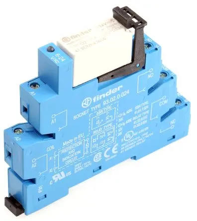 Produktfoto 1 von Finder 38 Interface Relais 24V ac/dc, 2-poliger Umschalter DIN-Hutschiene 20mA