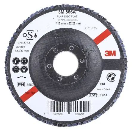 3M 566A Zirkonoxid Aluminium Lamellenscheibe Ø 115 mm Grob, Korngröße P40 1 pro Paket