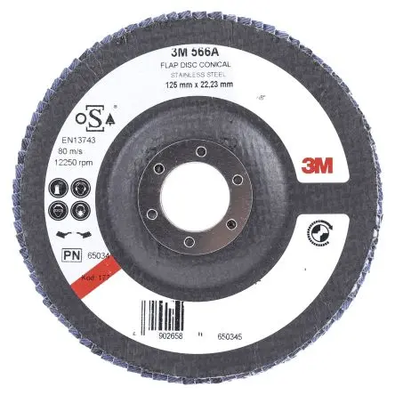 Produktfoto 1 von 3M 566A Zirkonoxid Aluminium Ø 125 mm Mittel, Korngröße P60 1 pro Paket