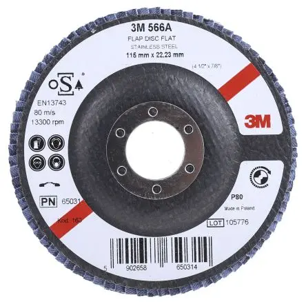 Produktfoto 1 von 3M 566A Zirkonoxid Aluminium Ø 115 mm Mittel, Korngröße P80 1 pro Paket