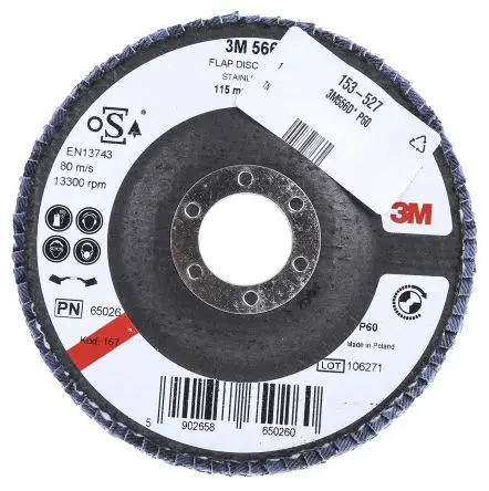 Produktfoto 1 von 3M 566A Zirkonoxid Aluminium Ø 115 mm Mittel, Korngröße P60 1 pro Paket