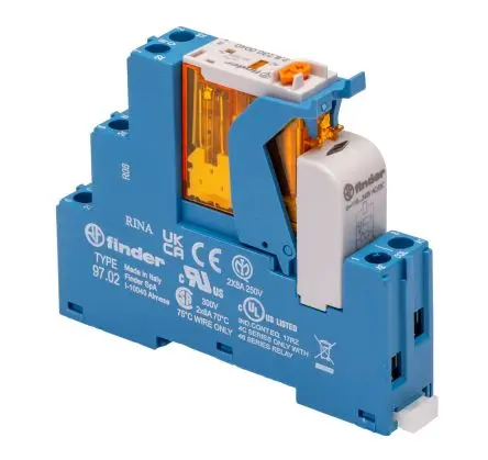 Produktfoto 1 von Finder 4C Interface Relais 230V ac, 2-poliger Umschalter DIN-Hutschiene 5mA