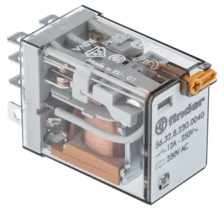 Produktfoto 1 von Finder 56 Leistungsrelais 230V ac Spule 2-poliger Umschalter 12A 17 kΩ 1.5 W