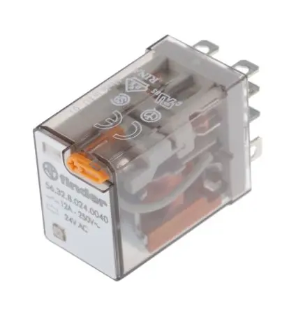 Produktfoto 1 von Finder 56 Leistungsrelais 24V ac Spule 2-poliger Umschalter 12A 190 Ω 1.5 W