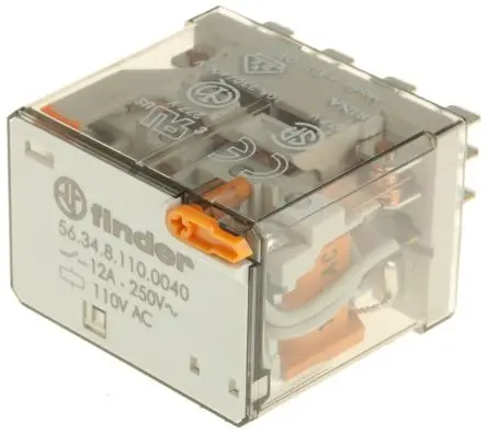 Produktfoto 1 von Finder 56 Leistungsrelais 110V ac Spule 4-poliger Schließer 12A 1.9 kΩ 1 W
