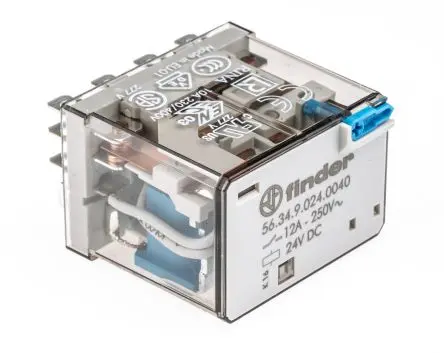 Produktfoto 1 von Finder 56 Leistungsrelais 24V dc Spule 4-poliger Schließer 12A 490 Ω 1.3 W