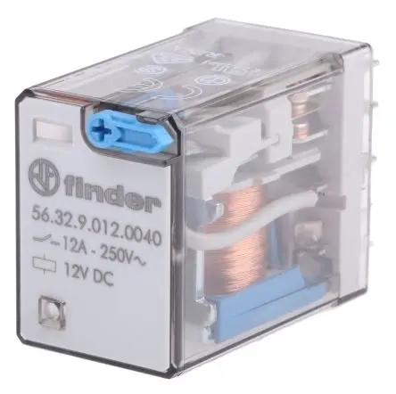 Produktfoto 1 von Finder 56 Leistungsrelais 12V dc Spule 2-poliger Umschalter 12A 140 Ω 1.5 W