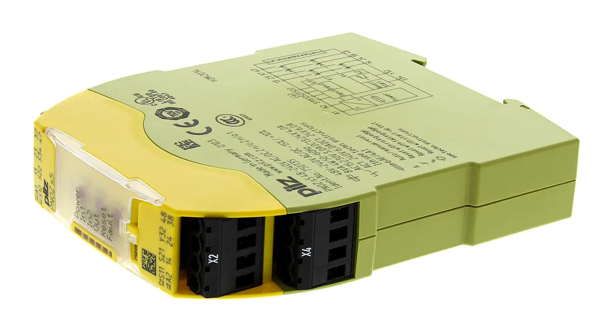 Produktfoto 1 von Pilz PNOZ s5 Sicherheitsrelais, 48 → 240V ac/dc, 2-Kanal, 2 Sicherheitskontakte Not-Aus, 4 ISO 13849-1,