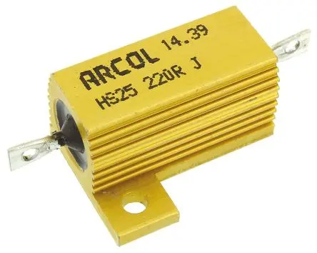 Arcol HS25 Gewickelt Widerstand zur Chassismontage 220 Ω ±5 % / 25 W, Aluminium Axial → 200 °C