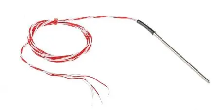 Produktfoto 1 von RS PRO Pt100 Widerstandsthermometer Edelstahl Ø 3 mm 4 x 100 mm Class B, -50 °C → 200 °C, 1 m Leitung
