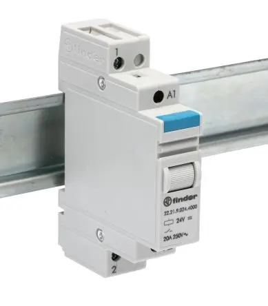 Produktfoto 1 von Finder 22 Monostabiles Relais 24V dc Spule 1 Schließer DIN-Hutschiene 20A 460 Ω 1.25 W