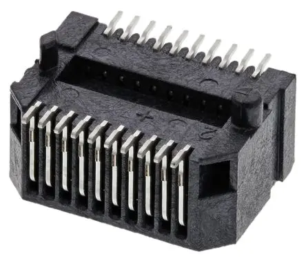 Produktfoto 1 von Samtec Serie MECT Kantensteckverbinder, 0.8 mm, 20-polig, 2-reihig, gewinkelt, Oberfläche Lot